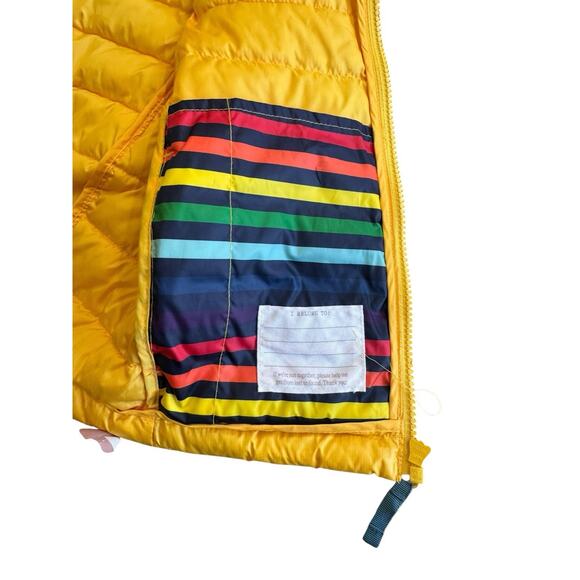 Primary Puffer Vest Yellow Quilted Lightweight Recycled Polyester size 8/9 - Picture 7 of 9